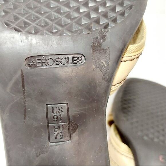 A2 by AEROSOLES Women's Size 9.5 Slip-On Sandals Tan Brown Buckle Slip On Heel - Picture 8 of 8